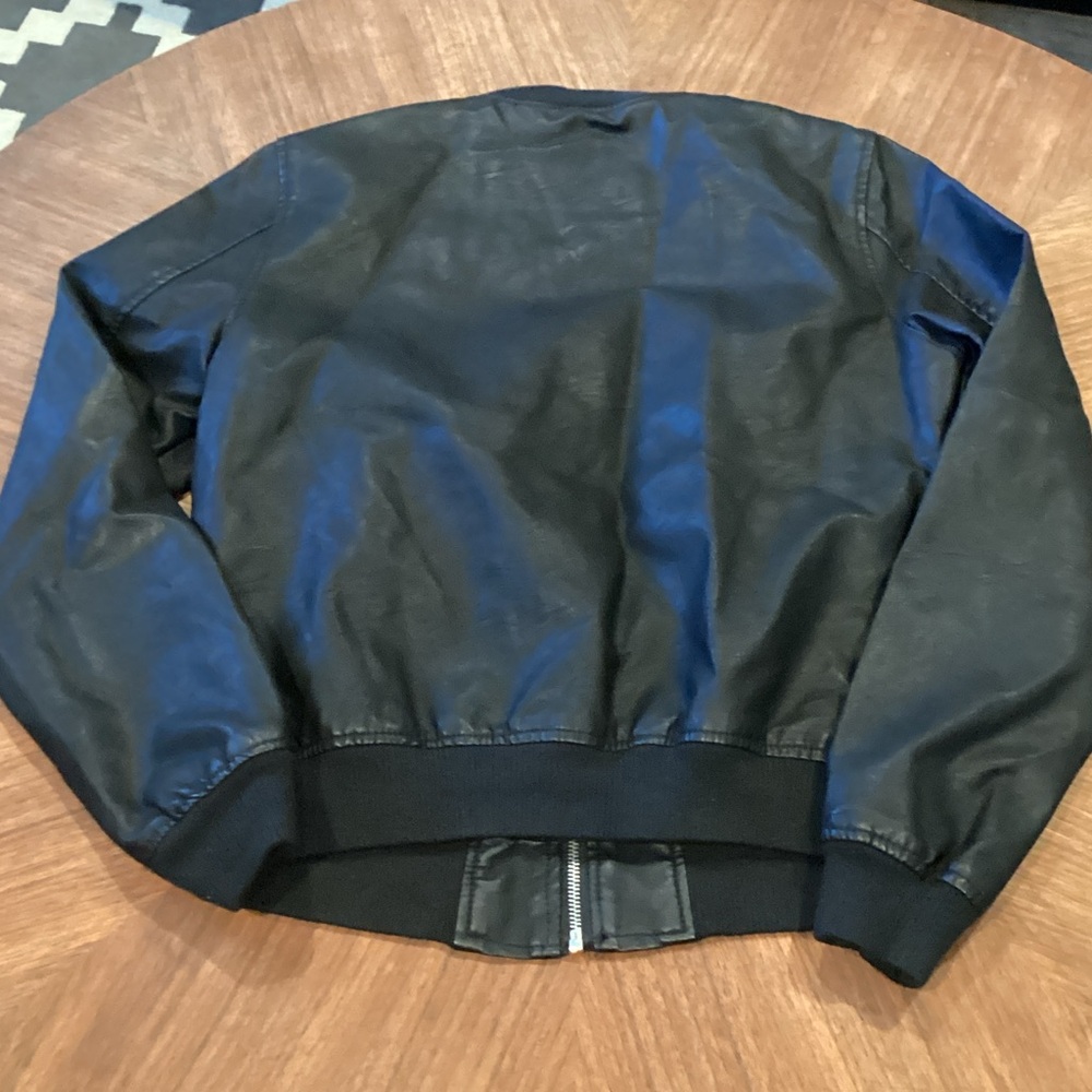 Ci Sono Black Vegan Leather Bomber Jacket - Picture 3 of 5